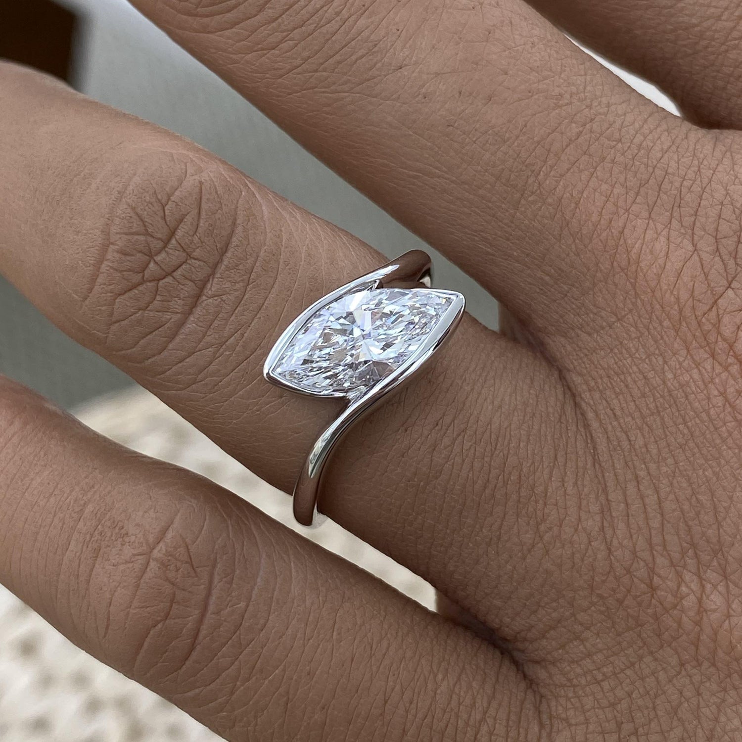 June 1.5 Marquise Lab-Grown Diamond Solitaire, Special Ring