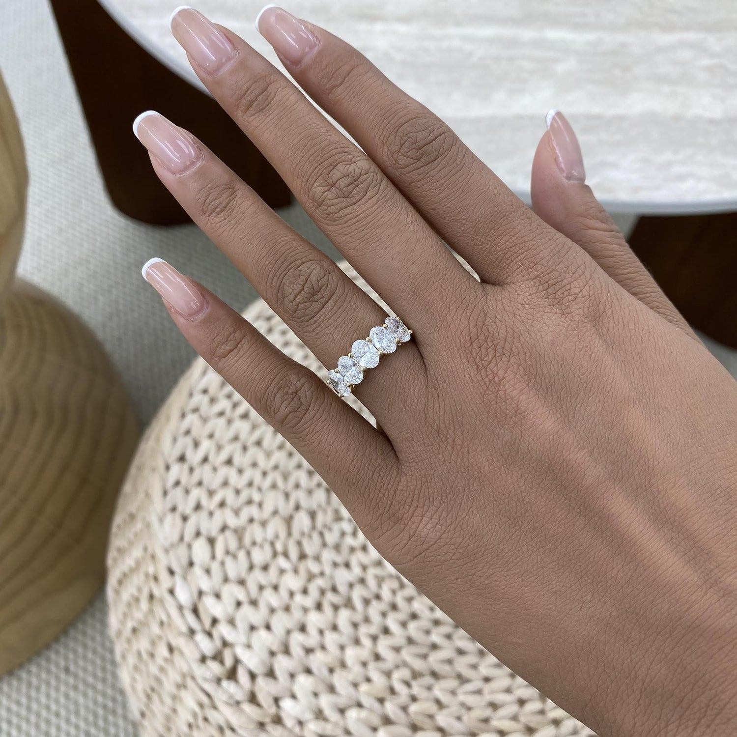 Kaitlyn 2.6 Oval Lab-Grown Diamond Half-Eternity Ring