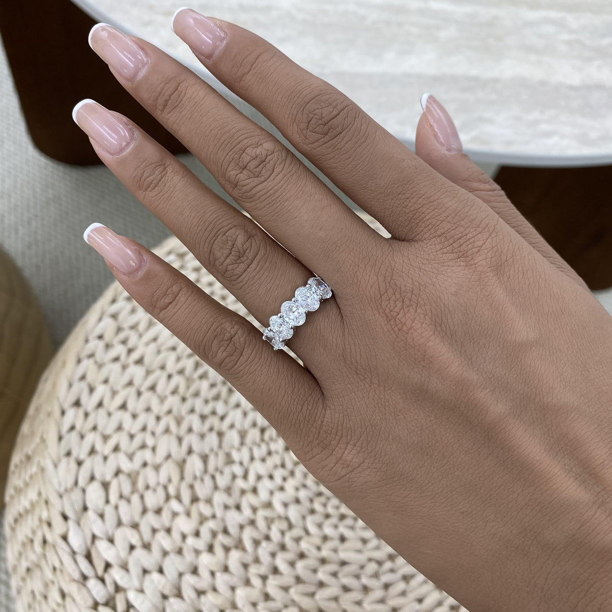 Kaitlyn 2.7 Oval Lab-Grown Diamond Half-Eternity Ring