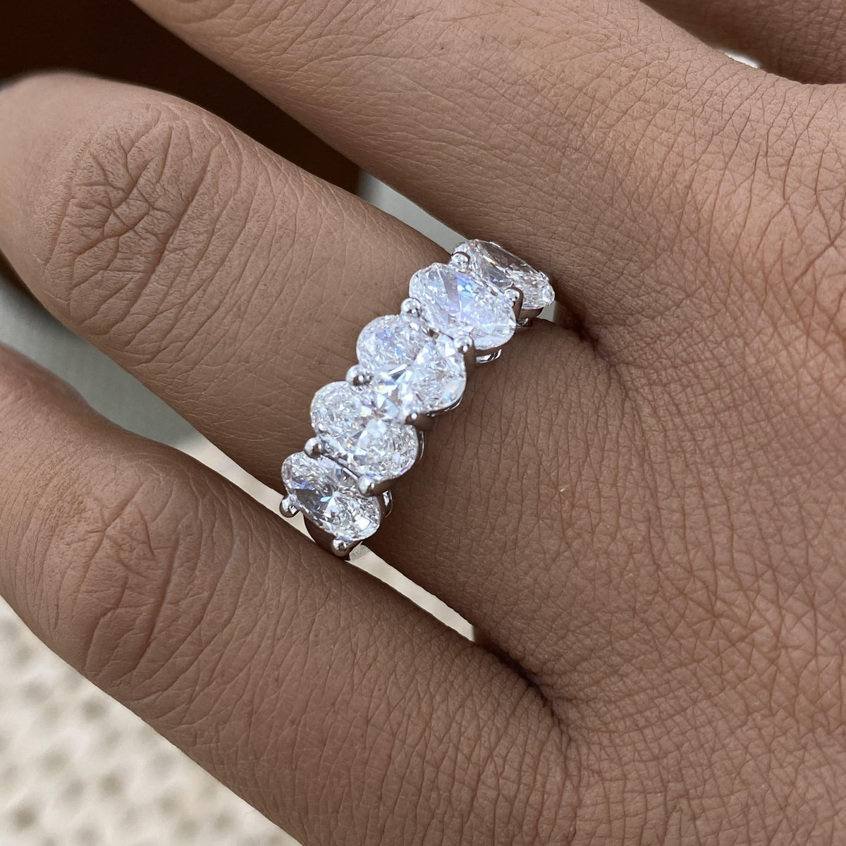 Kaitlyn 2.7 Oval Lab-Grown Diamond Half-Eternity Ring