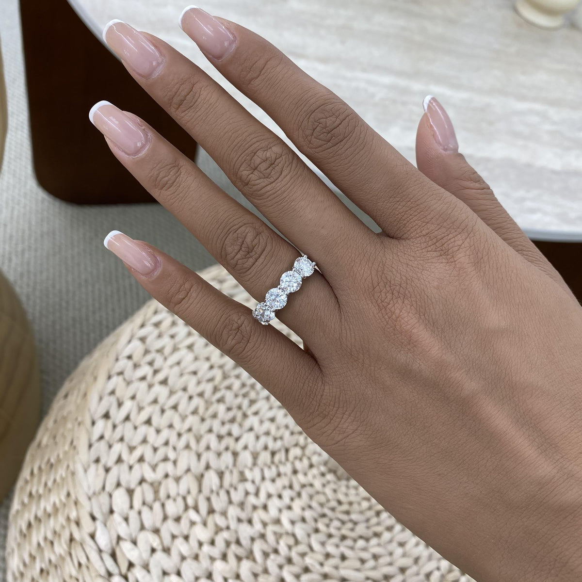 Kendra 3.5 Round Lab-Grown Diamond Half-Eternity Ring