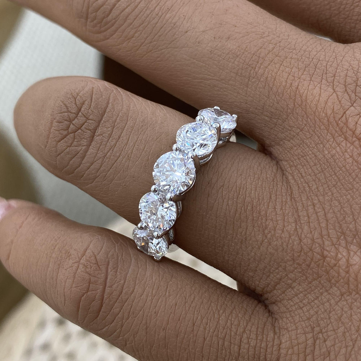 Kendra 3.5 Round Lab-Grown Diamond Half-Eternity Ring