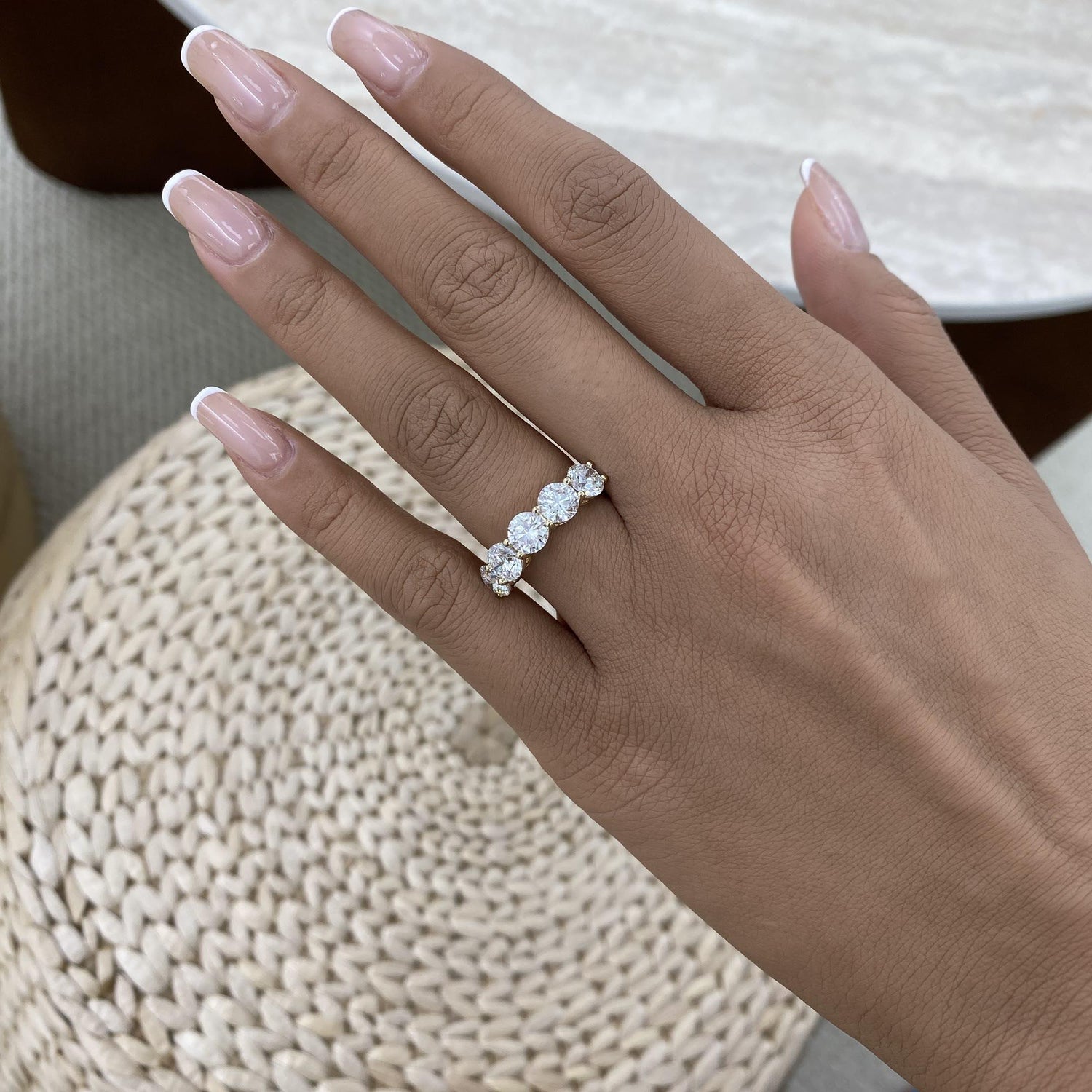 Kendra 3.5 Round Lab-Grown Diamond Half-Eternity Ring