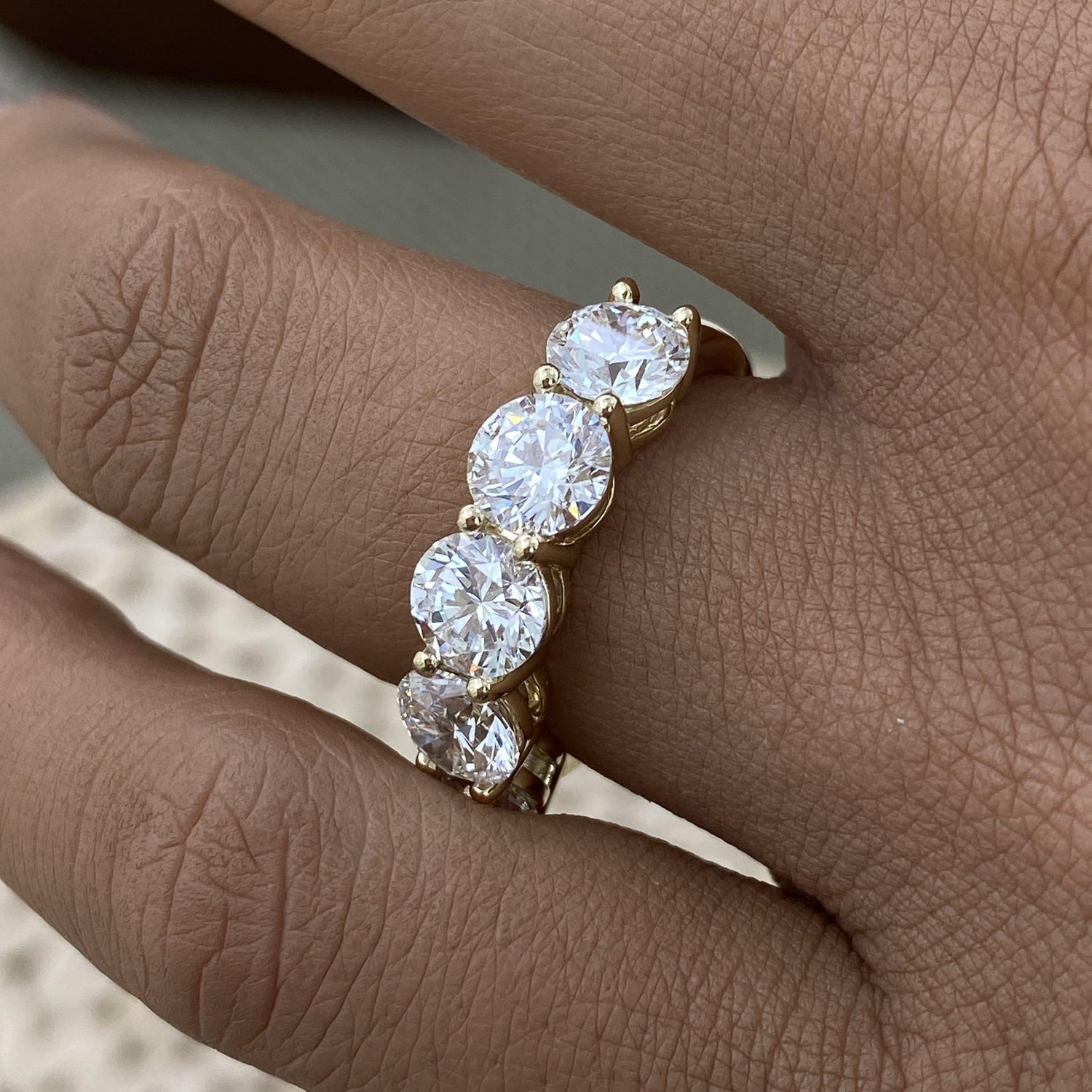 Kendra 3.5 Round Lab-Grown Diamond Half-Eternity Ring
