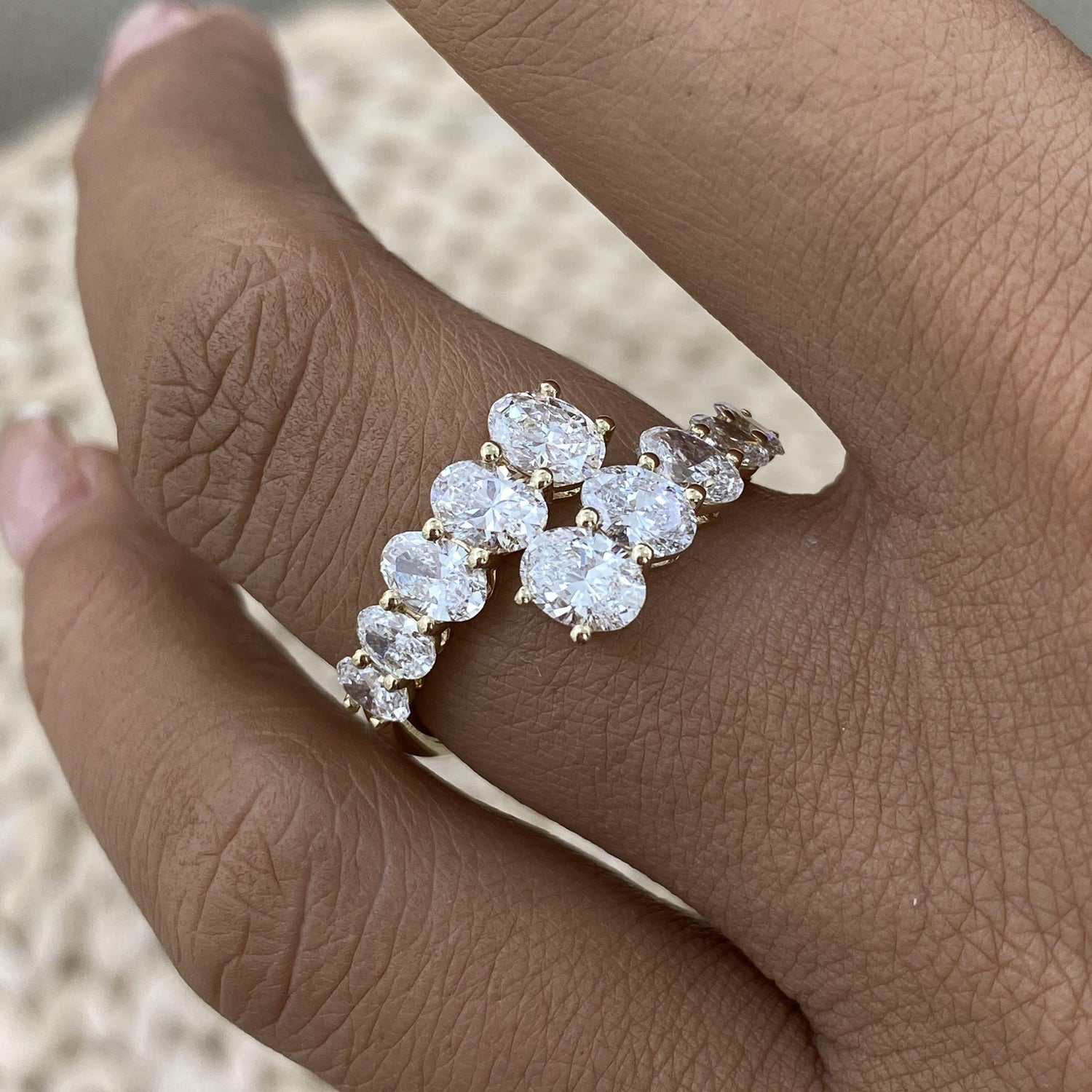 Arielle 1.9 Oval Lab-Grown Diamond Special, Half-Eternity Ring