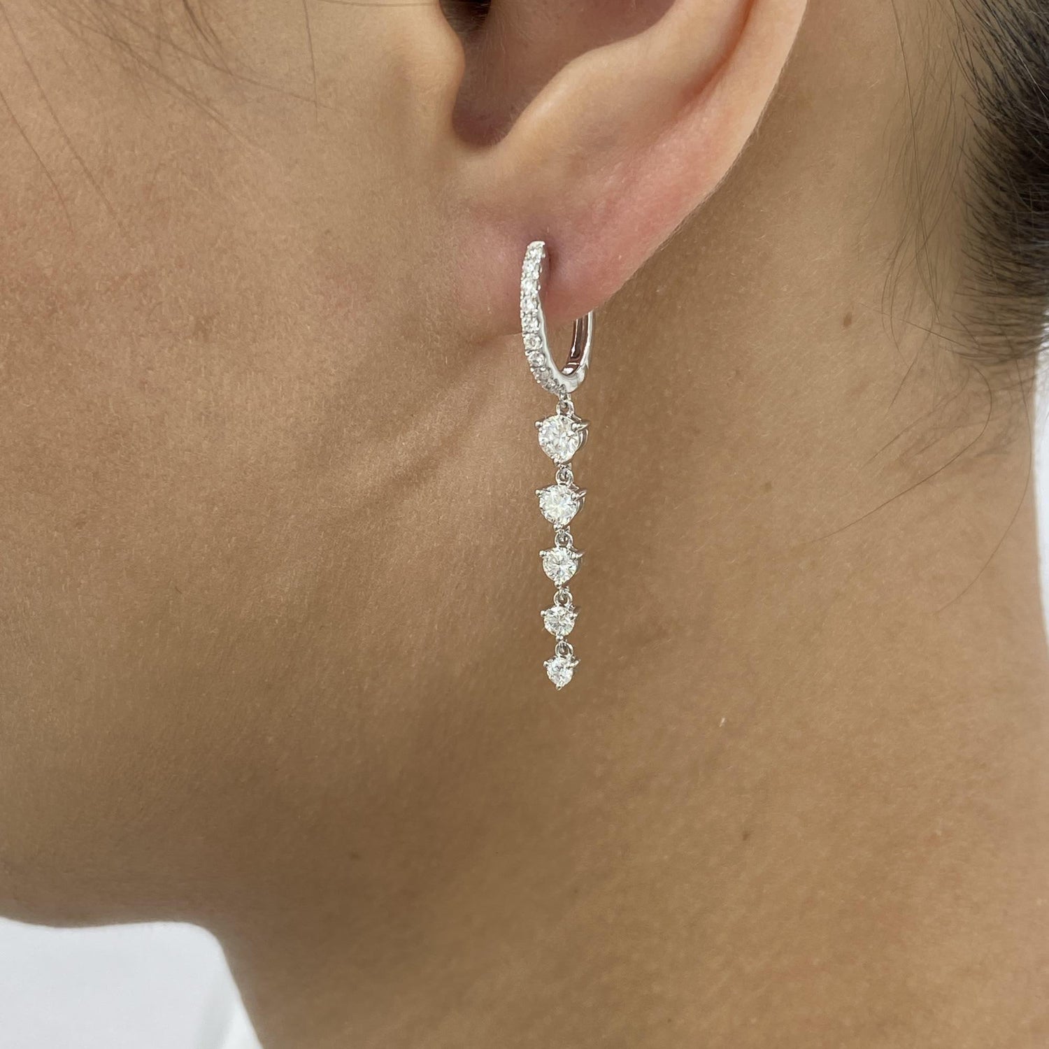 Amara 1.3 Round Lab-Grown Diamond Hoop, Drop Earrings