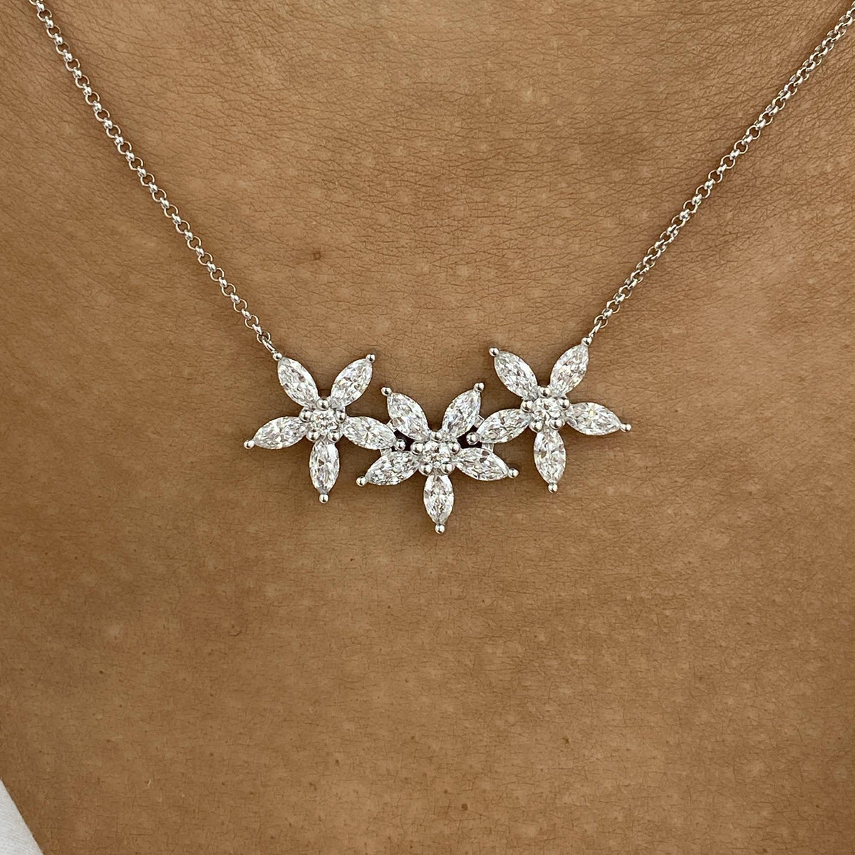 Harlow 1.5 Round,Marquise Lab-Grown Diamond Chain, Special Necklace