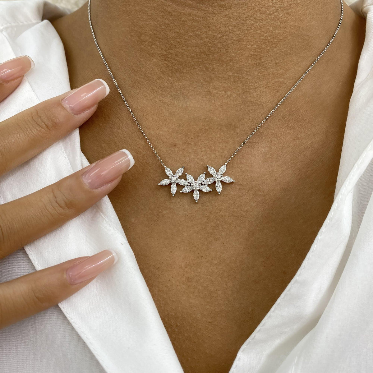 Harlow 1.5 Round,Marquise Lab-Grown Diamond Chain, Special Necklace