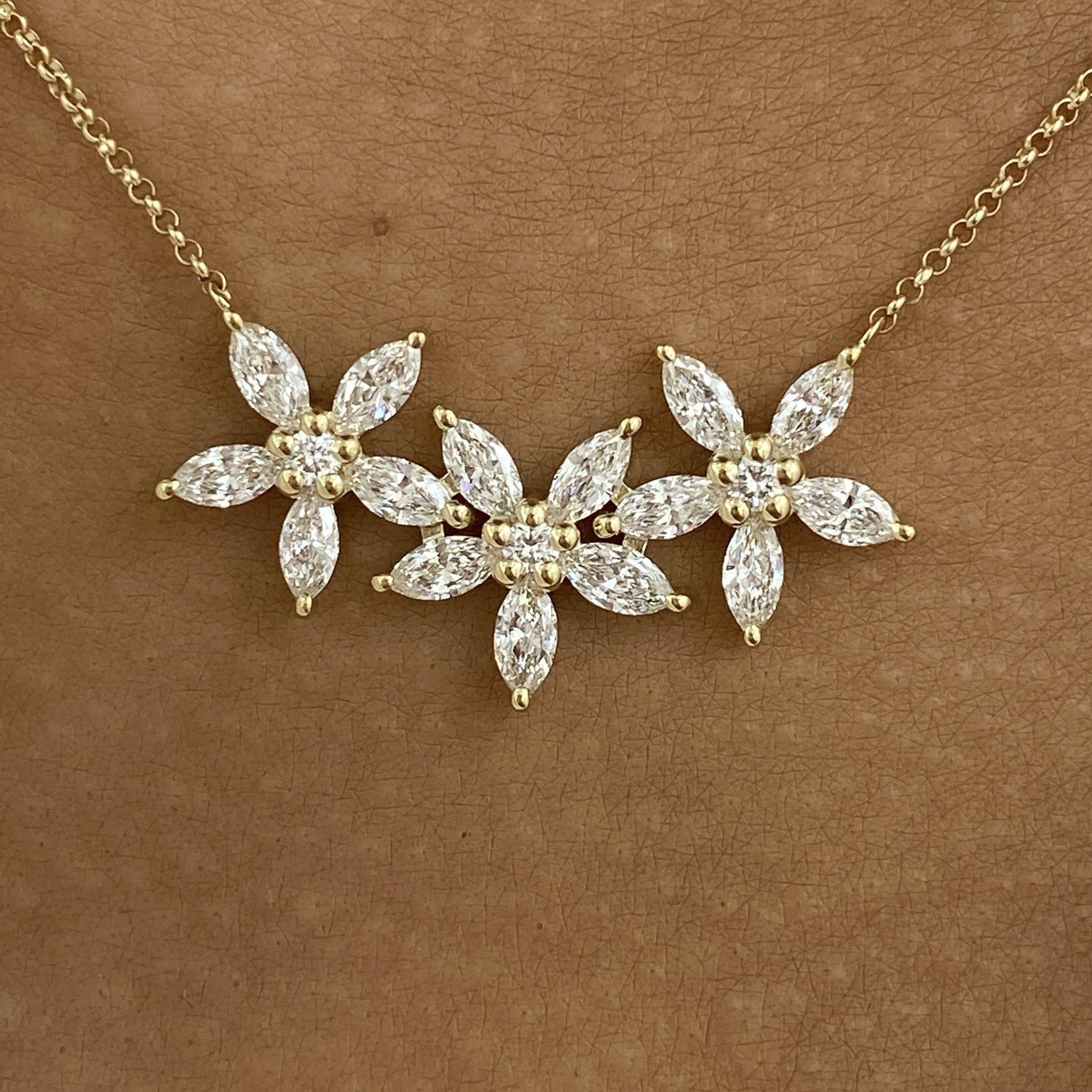 Harlow 1.5 Round,Marquise Lab-Grown Diamond Chain, Special Necklace