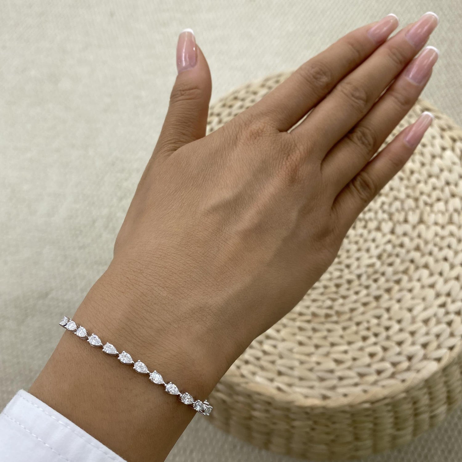 Jillian 3.8 Pear Lab-Grown Diamond Tennis Bracelet
