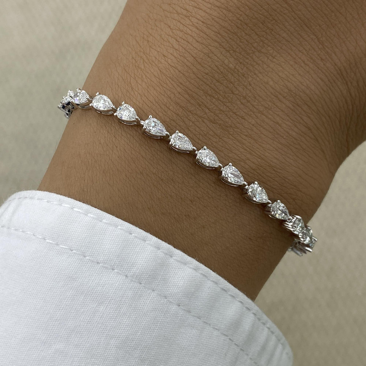 Jillian 3.8 Pear Lab-Grown Diamond Tennis Bracelet