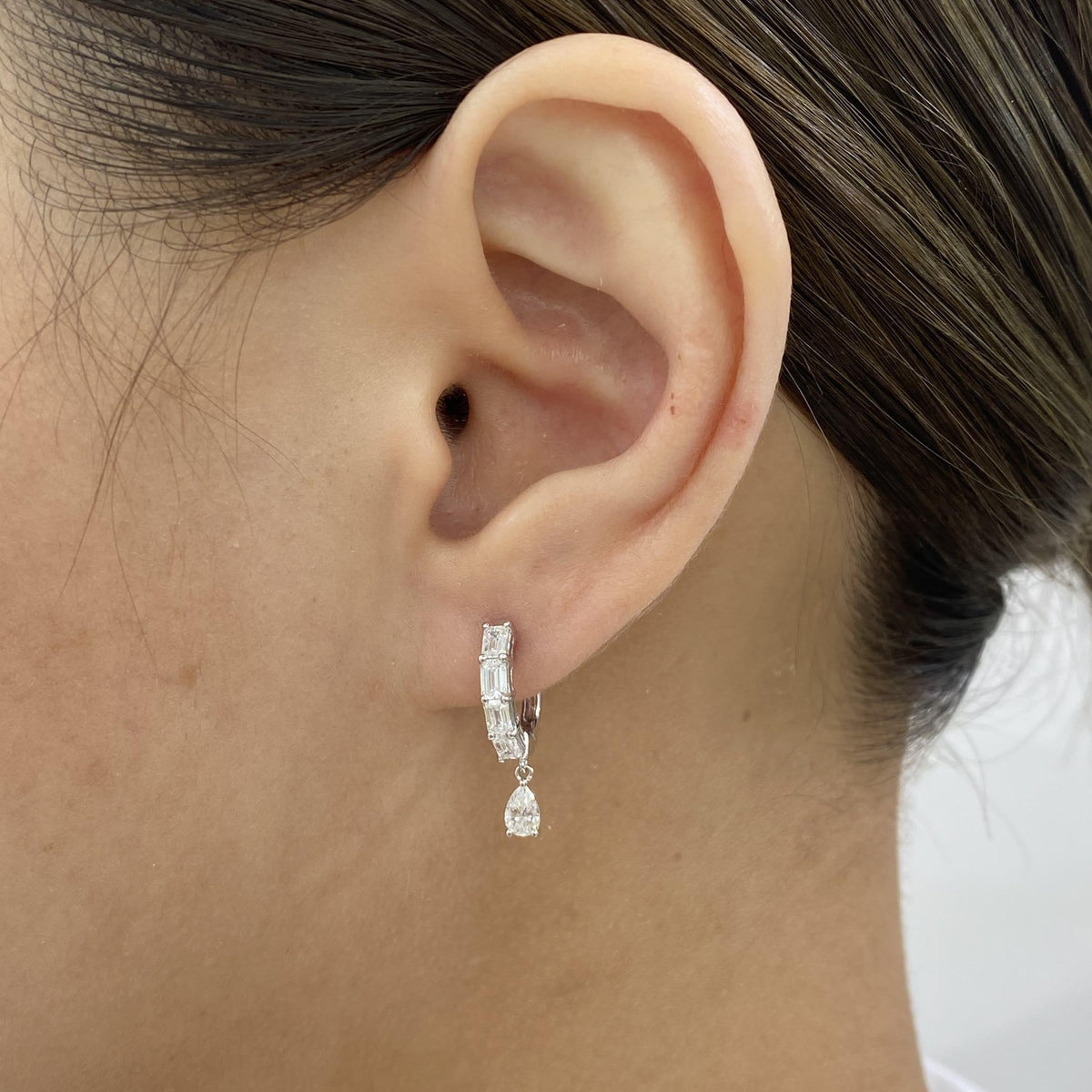 Autumn 1.3 Pear Lab-Grown Diamond Hoop, Drop Earrings