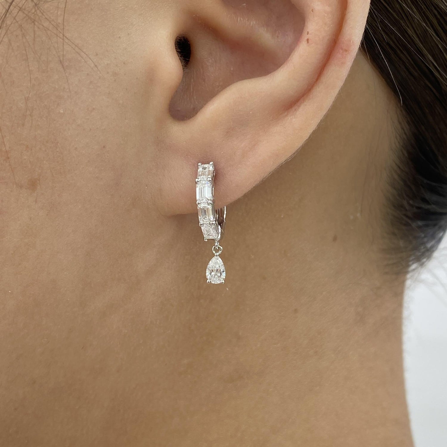 Autumn 1.3 Pear Lab-Grown Diamond Hoop, Drop Earrings