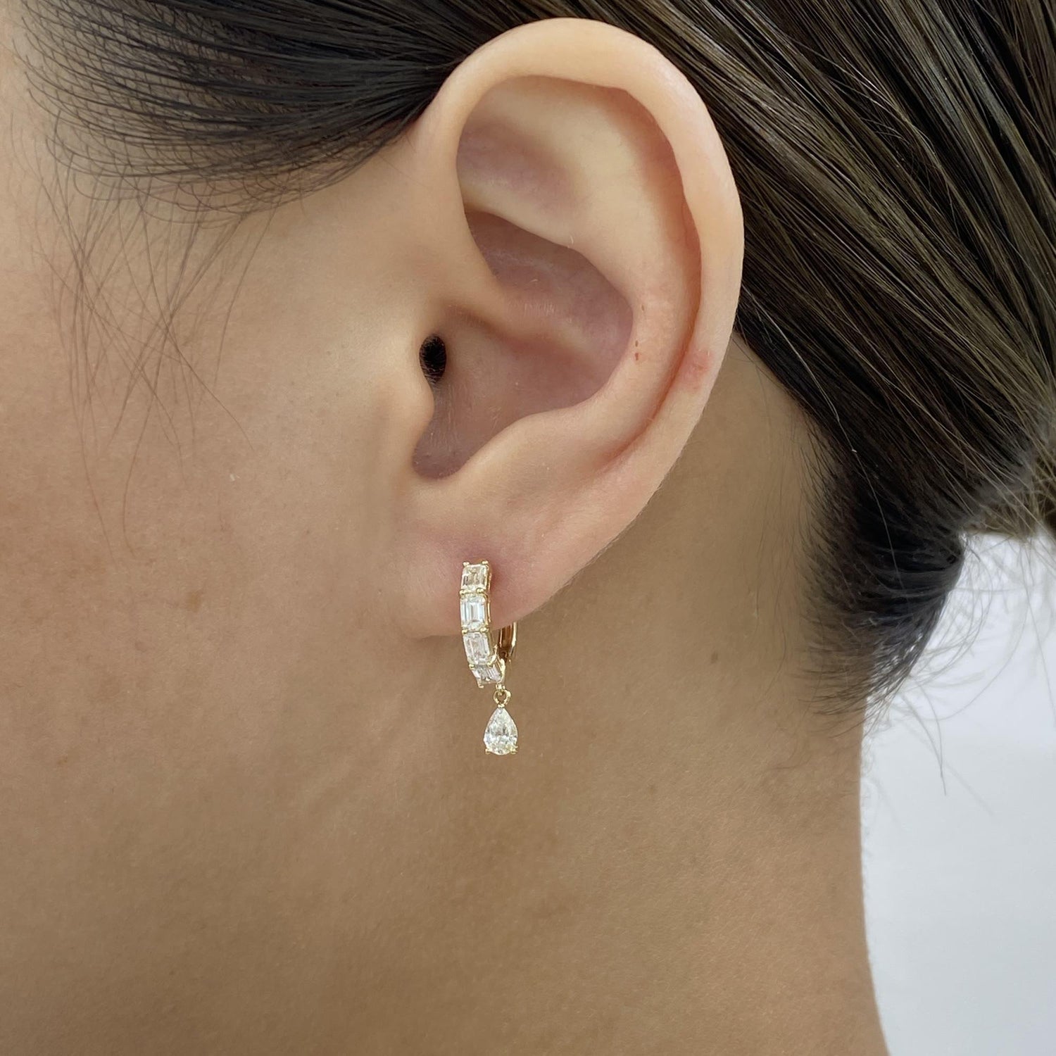 Autumn 1.3 Pear Lab-Grown Diamond Hoop, Drop Earrings