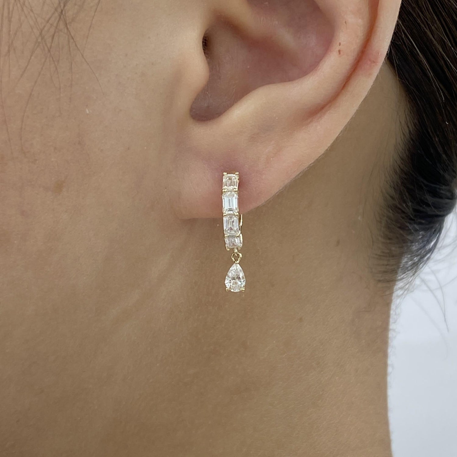 Autumn 1.3 Pear Lab-Grown Diamond Hoop, Drop Earrings