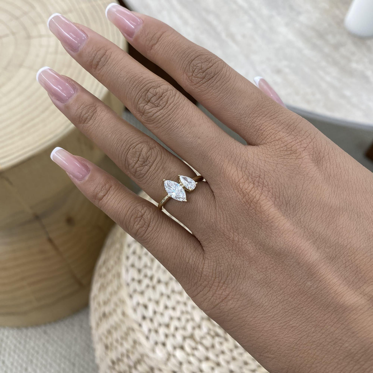 Joy 1.2 Marquise,Pear Lab-Grown Diamond Toi  Moi, Special Ring