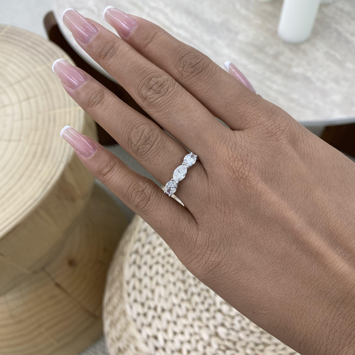 Leslie 1.7 Oval Lab-Grown Diamond Half-Eternity, Special Ring