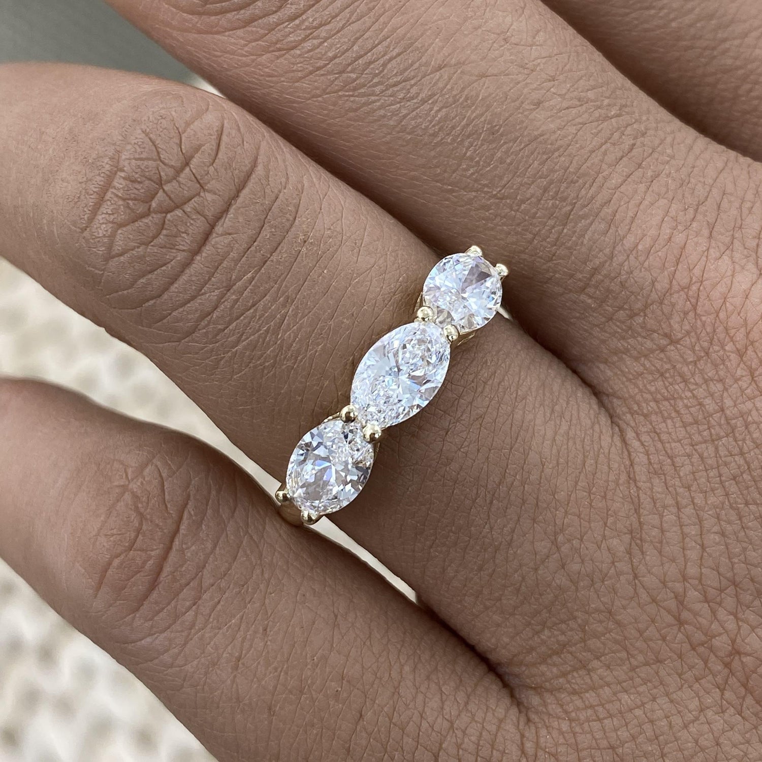 Leslie 1.7 Oval Lab-Grown Diamond Half-Eternity, Special Ring