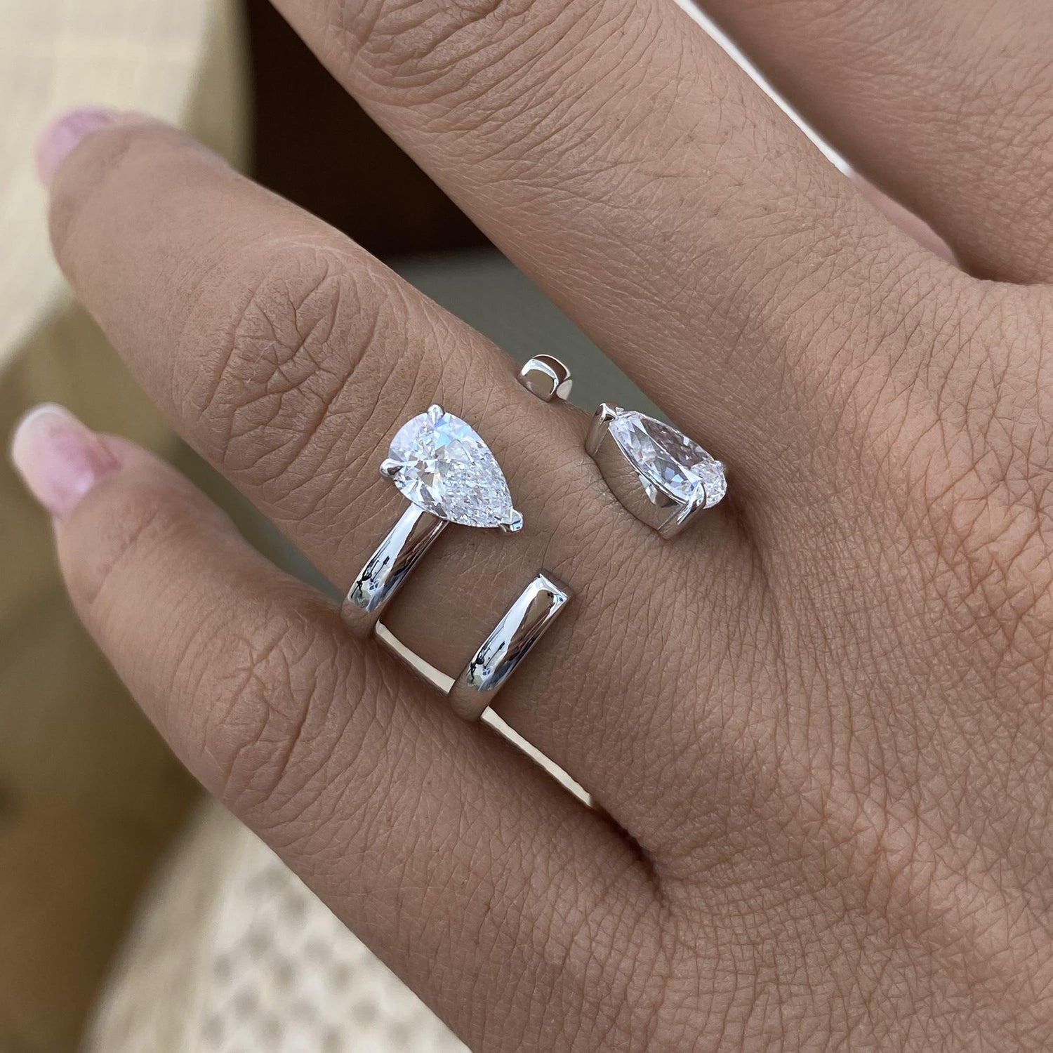 Brandy 1.8 Pear Lab-Grown Diamond Toi  Moi, Special Ring