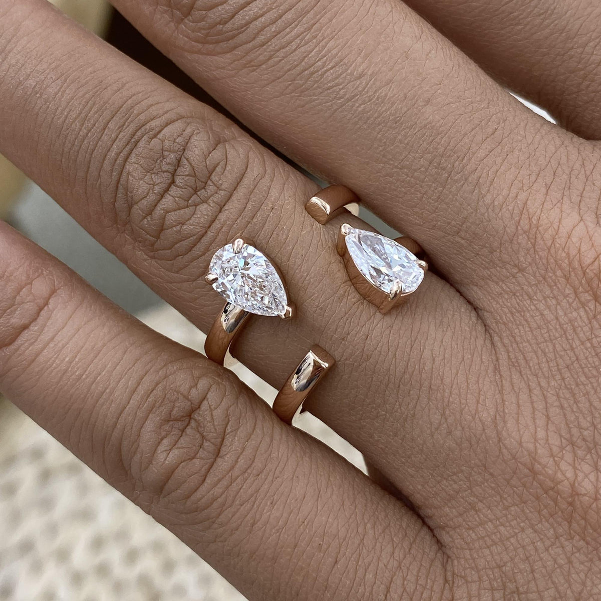 Brandy 1.5 Pear Lab-Grown Diamond Toi  Moi, Special Ring