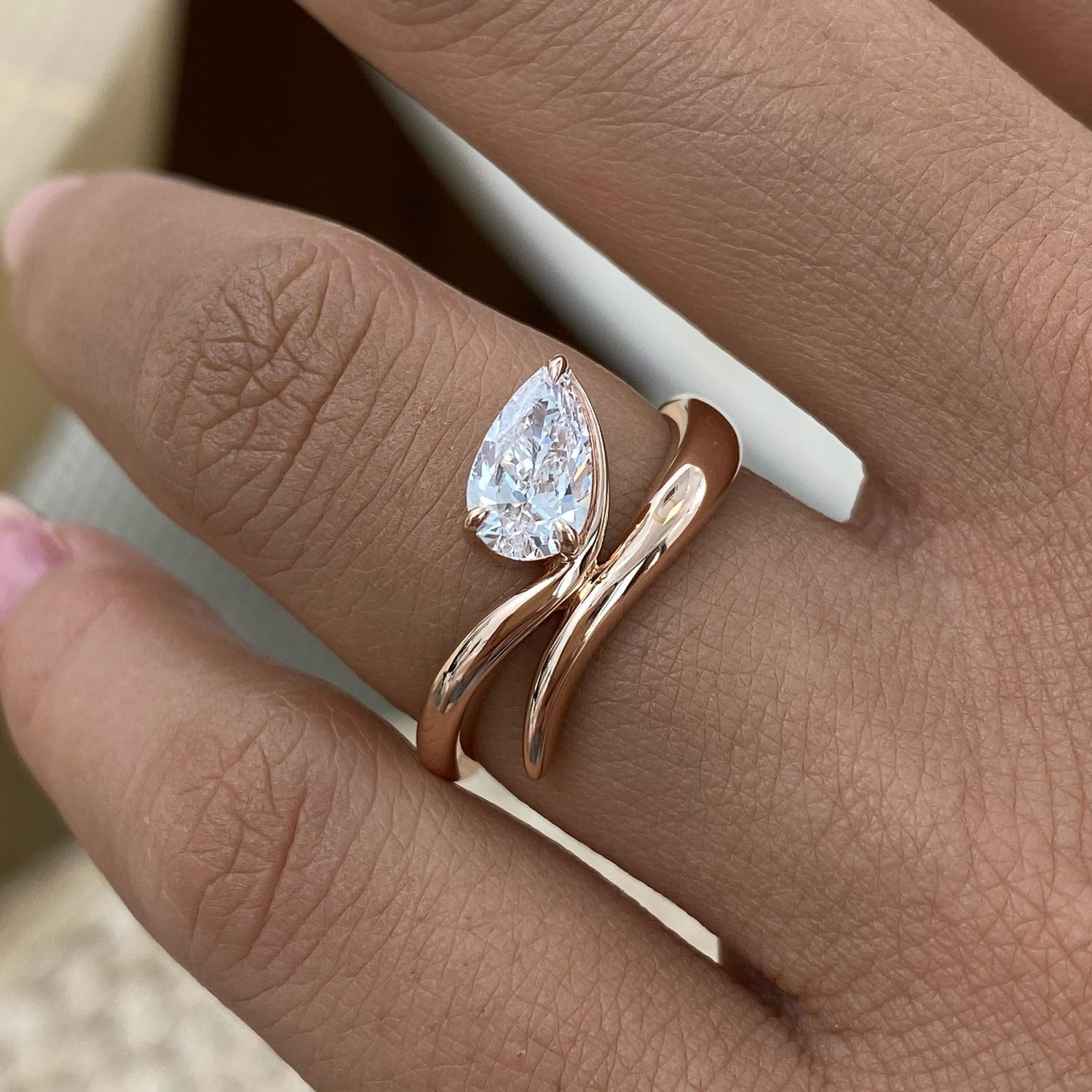Alicia 0.8 Pear Lab-Grown Diamond Solitaire, Special Ring