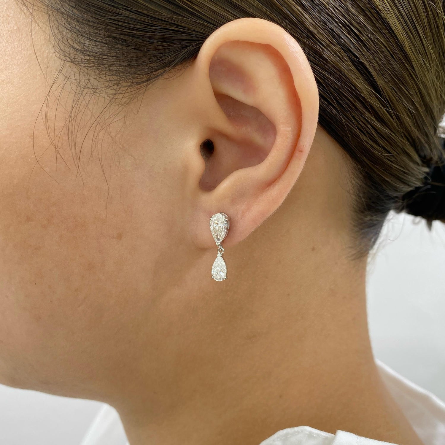 Genevieve 2.4 Pear Lab-Grown Diamond Drop, Dangle Earrings