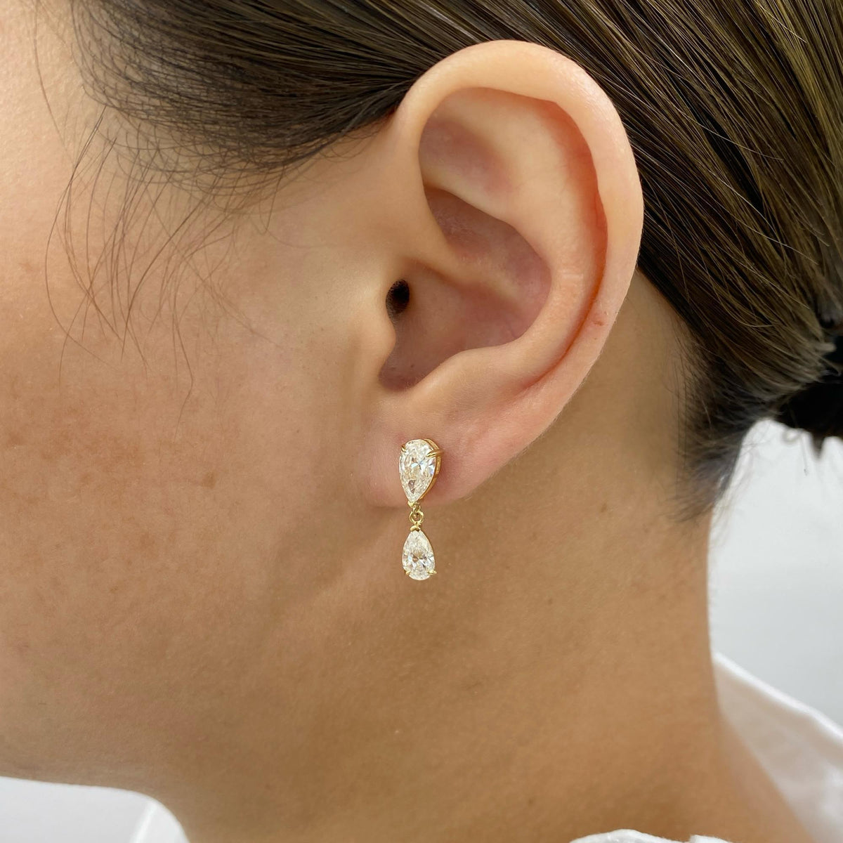 Genevieve 2.4 Pear Lab-Grown Diamond Drop, Dangle Earrings