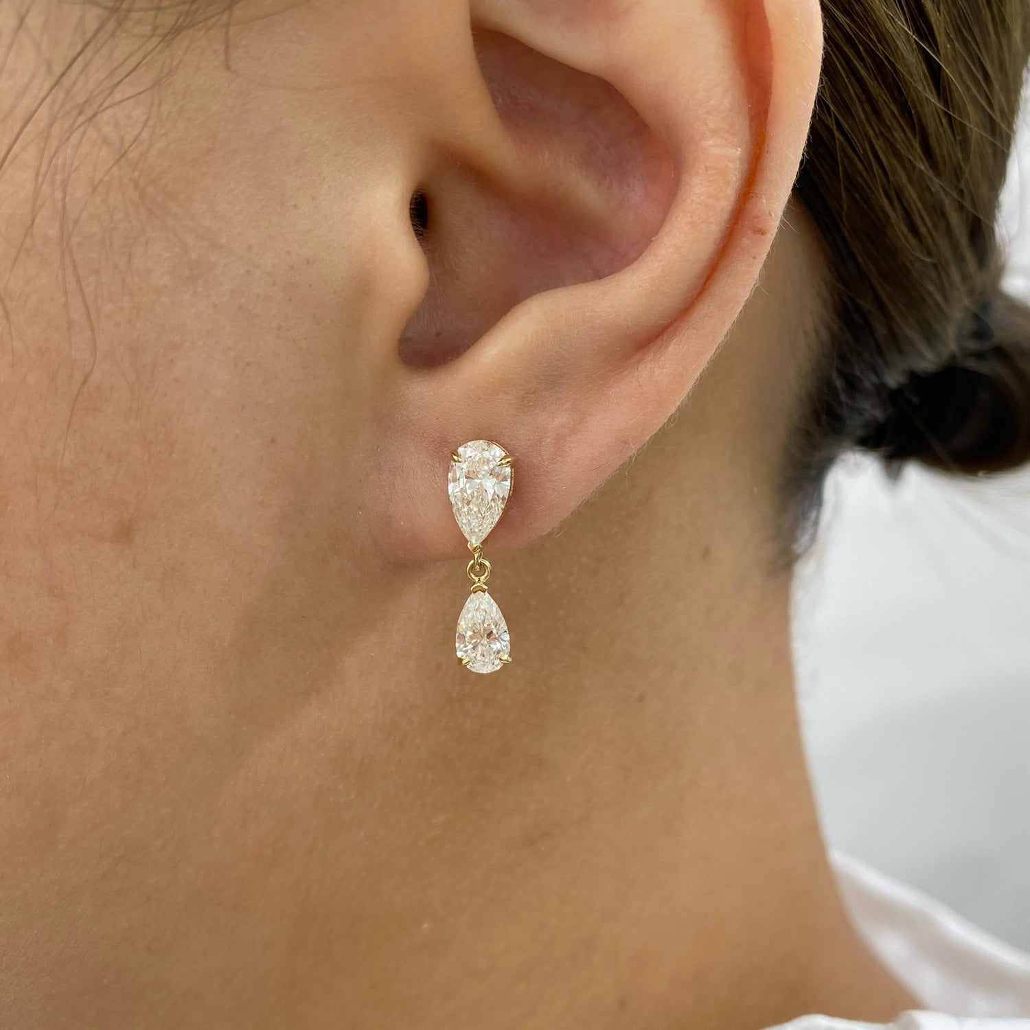 Genevieve 2.4 Pear Lab-Grown Diamond Drop, Dangle Earrings