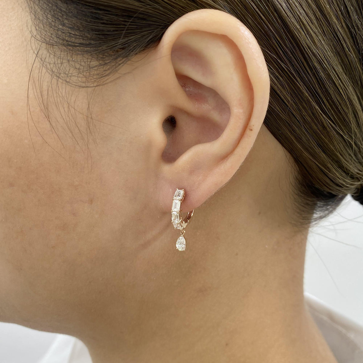 Autumn 1.4 Pear Lab-Grown Diamond Hoop, Drop Earrings