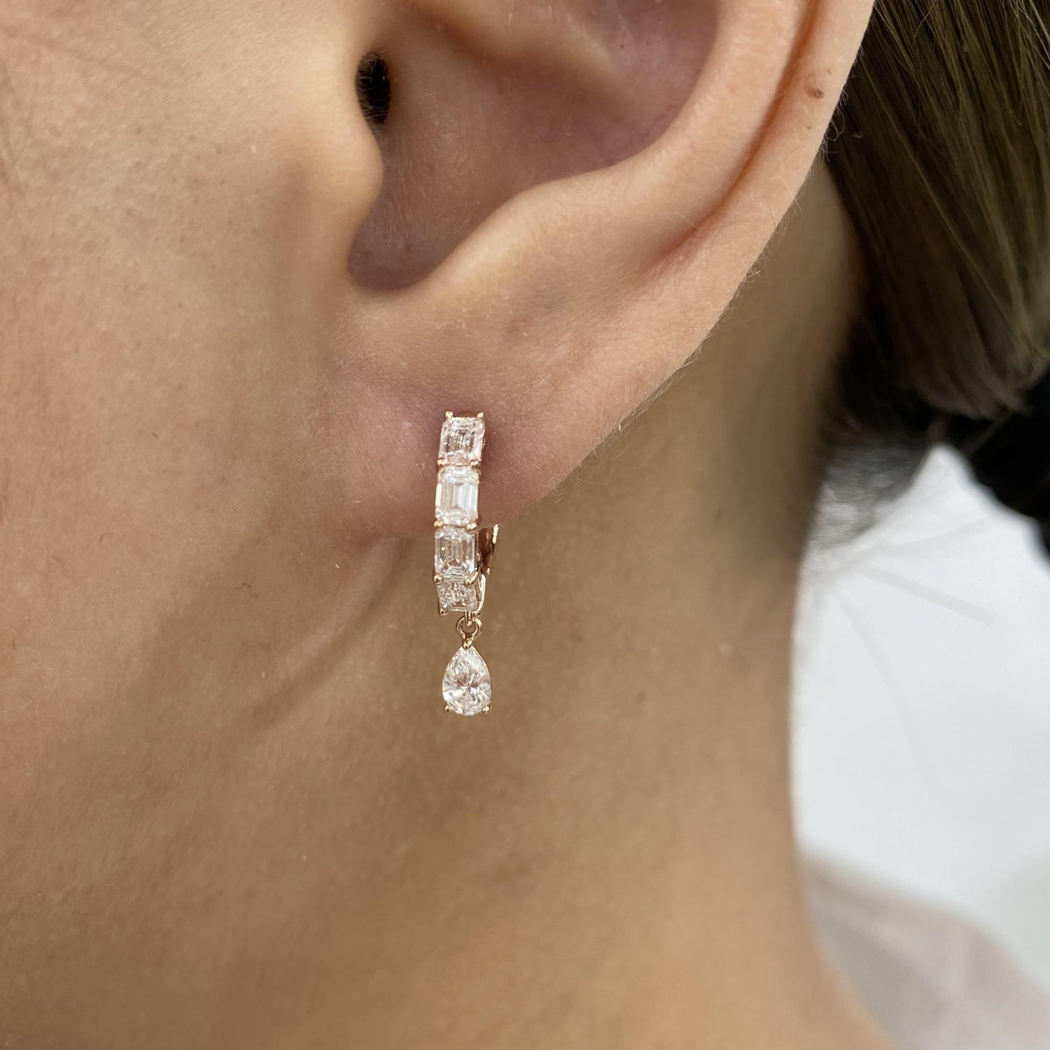 Autumn 1.4 Pear Lab-Grown Diamond Hoop, Drop Earrings
