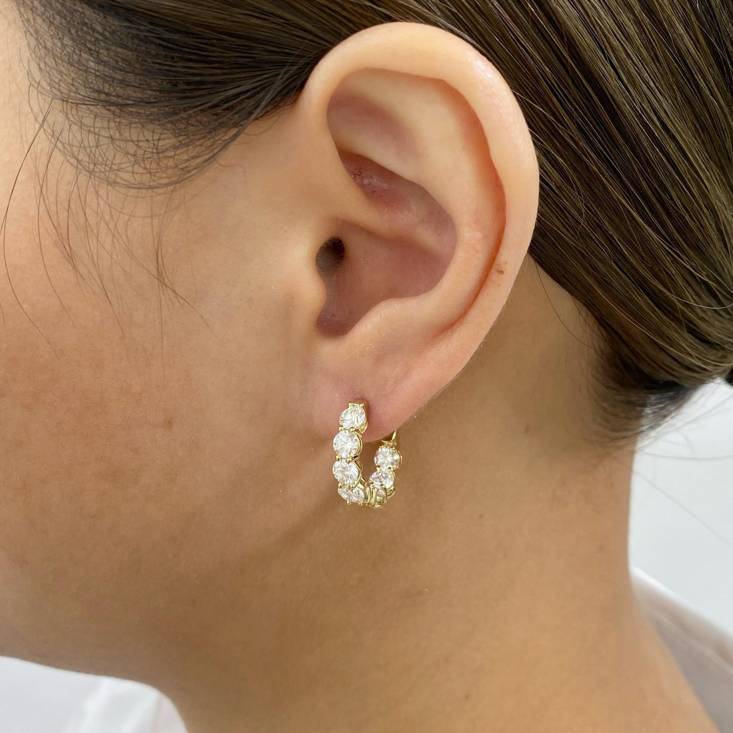 Aria 3.2 Round Lab-Grown Diamond Hoop Earrings