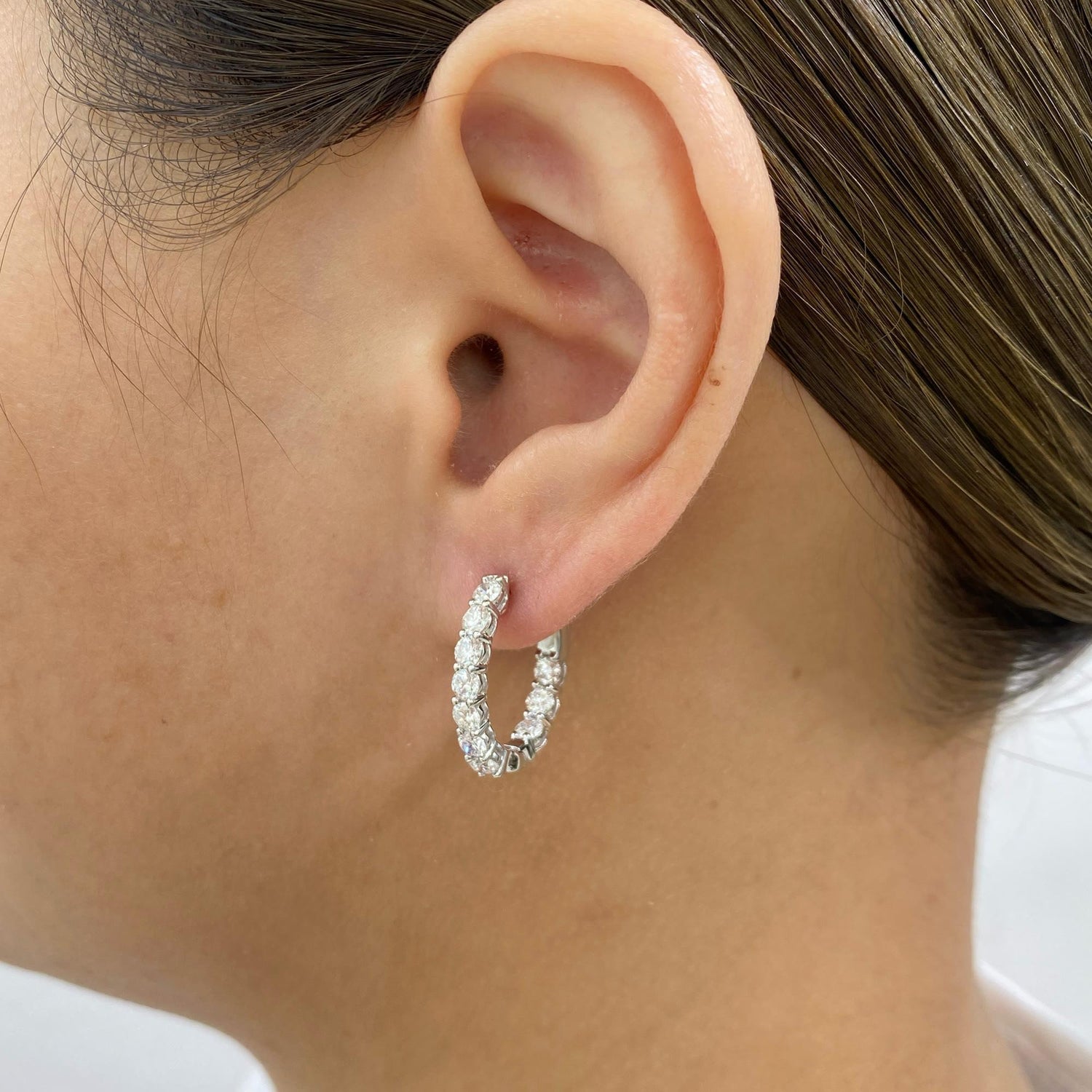 Aria 1.8 Round Lab-Grown Diamond Hoop Earrings