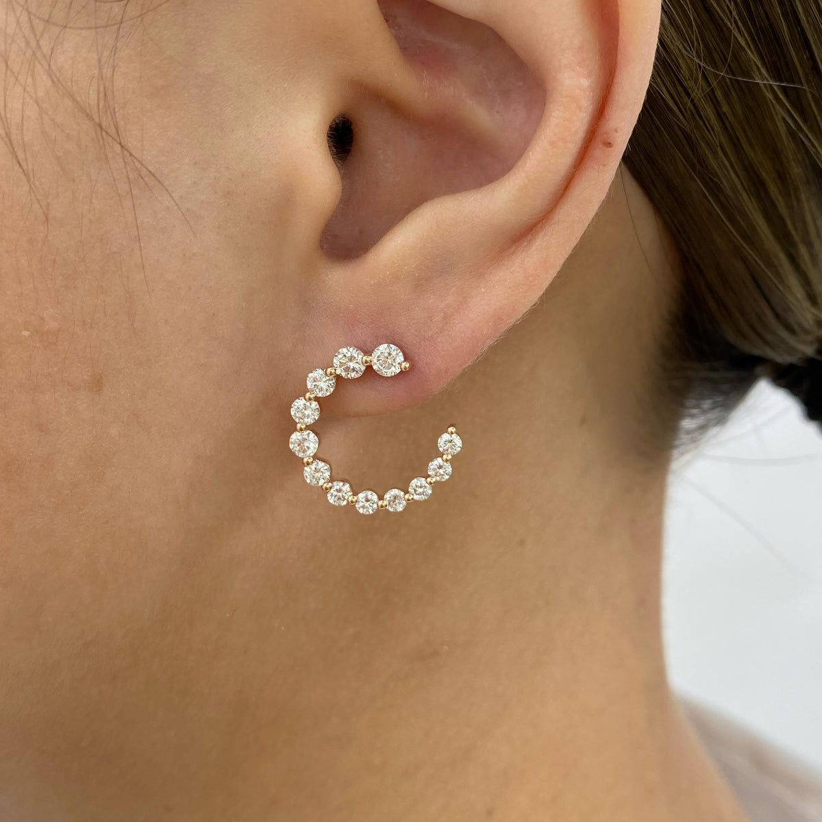 Violet 1.9 Round Lab-Grown Diamond Special, Hoop Earrings