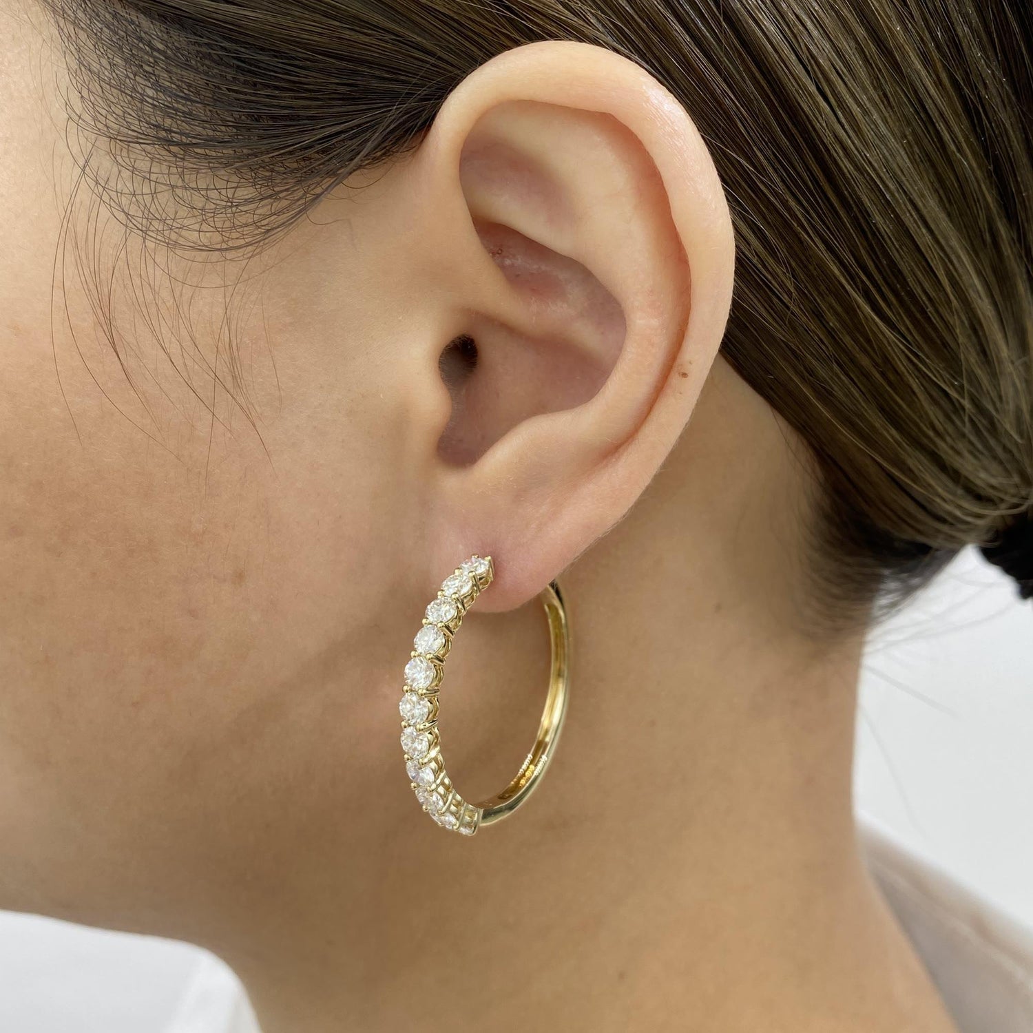 Aurora 3.2 Round Lab-Grown Diamond Hoop Earrings