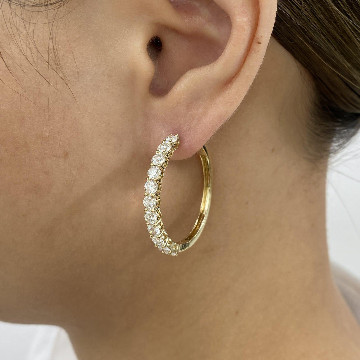 Aurora 3.2 Round Lab-Grown Diamond Hoop Earrings