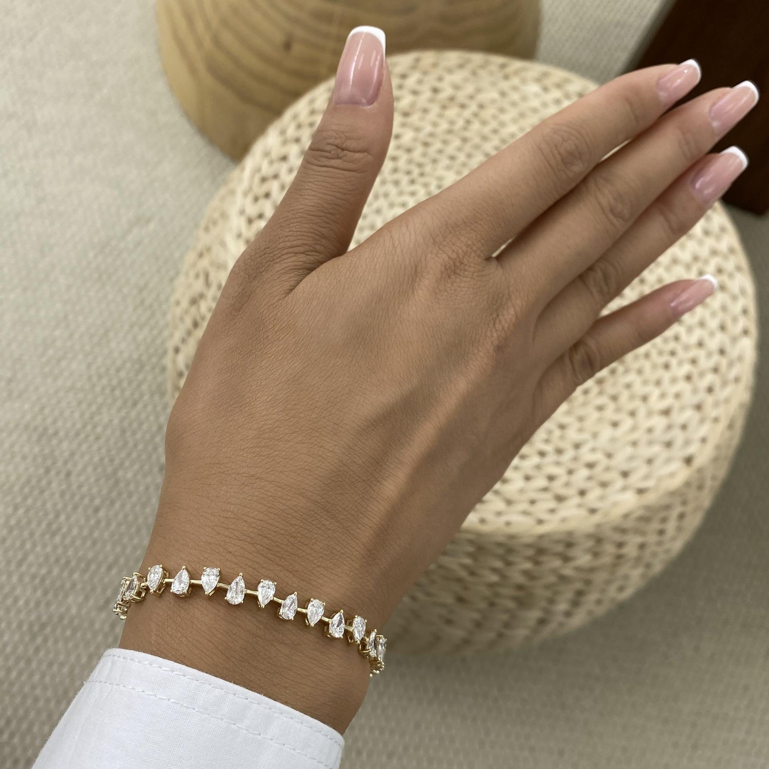 Tiffany 6.2 Pear Lab-Grown Diamond Tennis, East West Bracelet