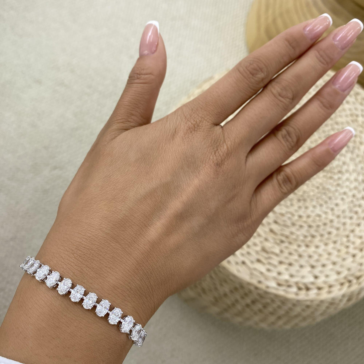 Tiffany 12.5 Oval Lab-Grown Diamond Tennis, East West Bracelet