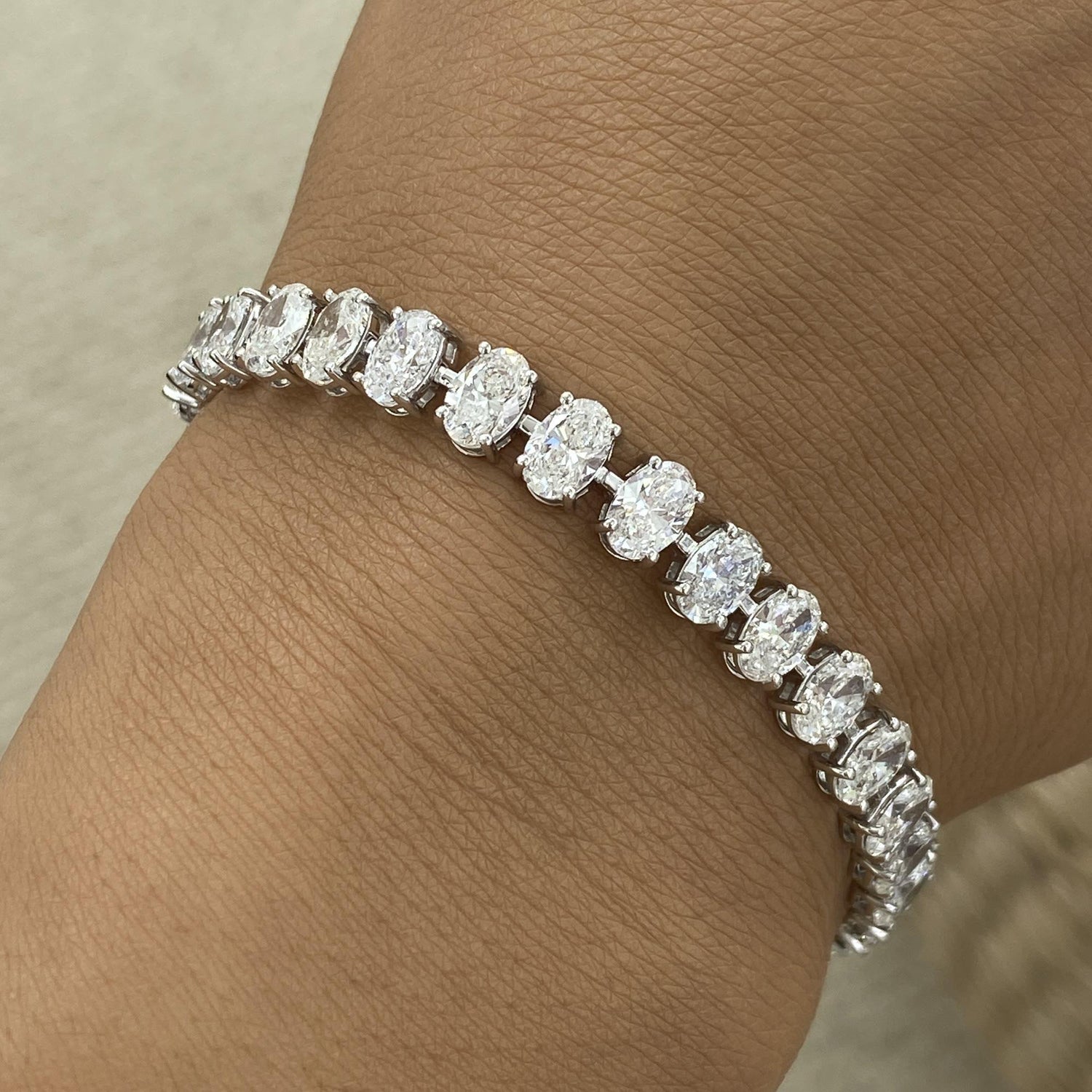 Tiffany 12.5 Oval Lab-Grown Diamond Tennis, East West Bracelet