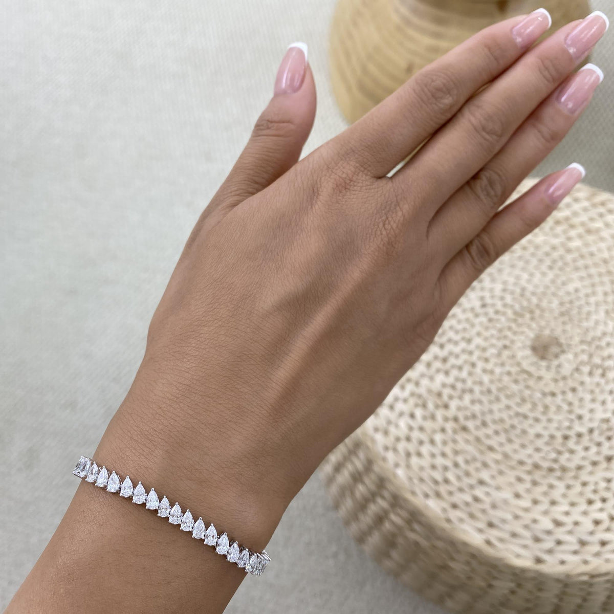 Michelle 7.1 Pear Lab-Grown Diamond Tennis Bracelet