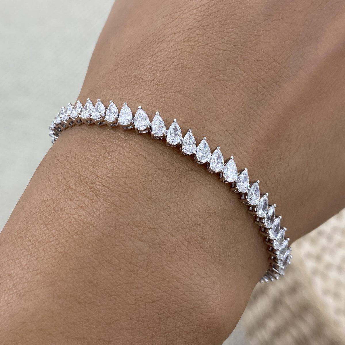 Michelle 7.1 Pear Lab-Grown Diamond Tennis Bracelet
