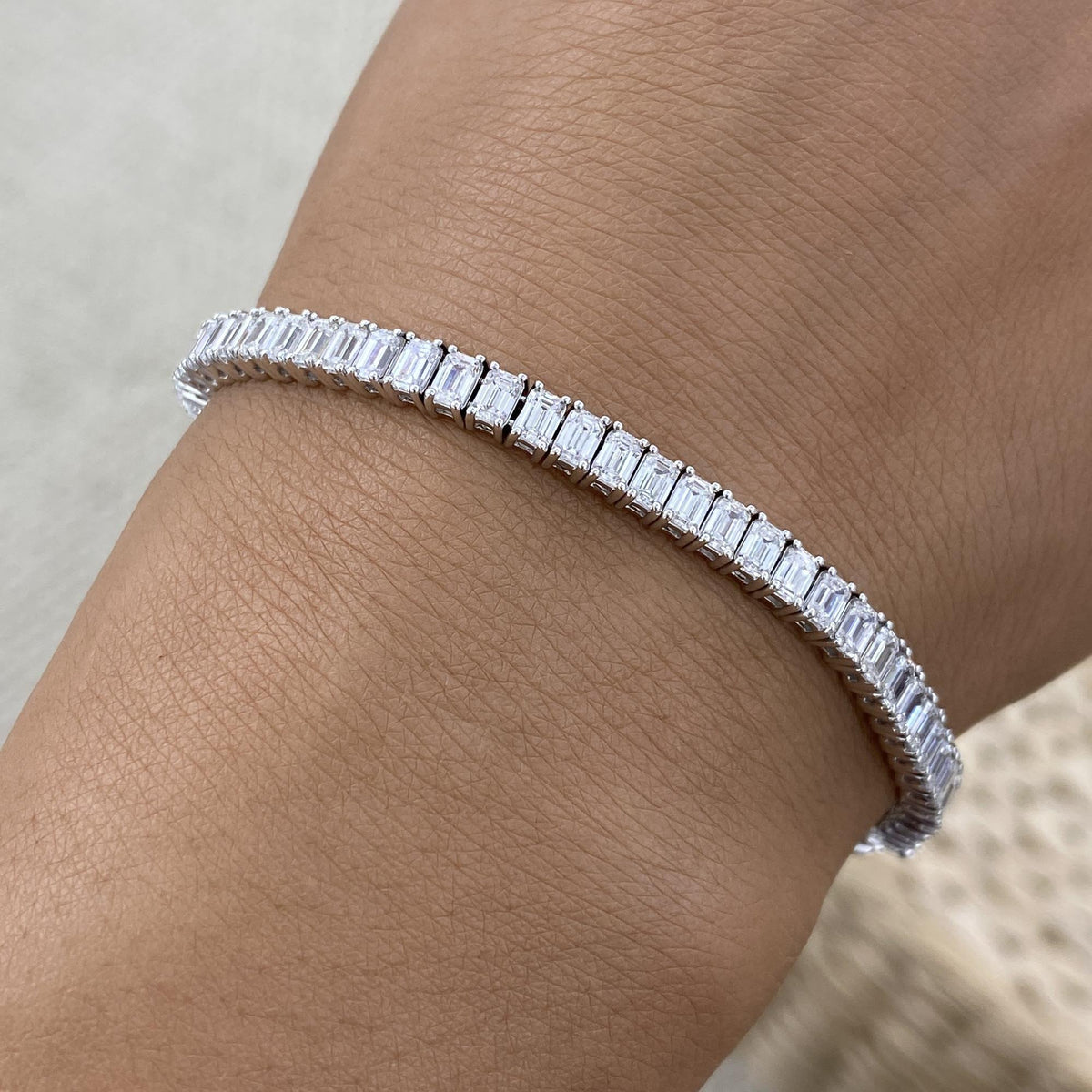 Heidi 7.2 Emerald Lab-Grown Diamond Tennis Bracelet