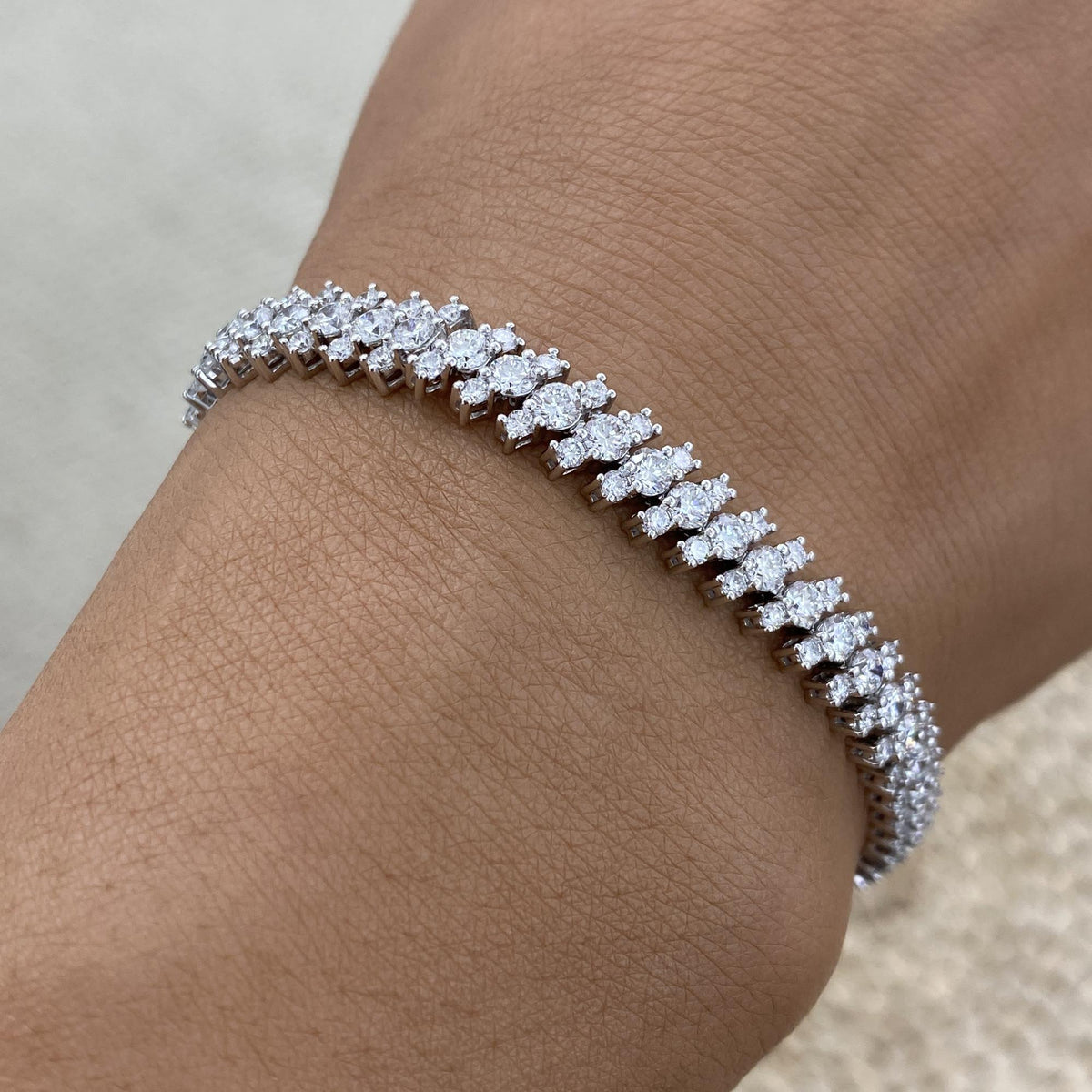 Megan 6.5 Round Lab-Grown Diamond Tennis Bracelet