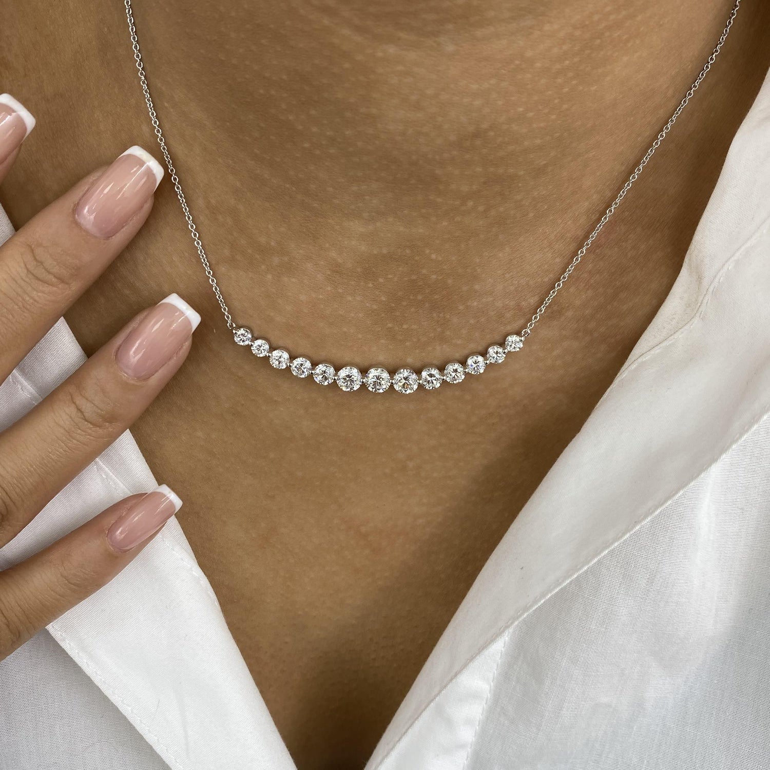Darlene 3.4 Round Lab-Grown Diamond Chain Necklace