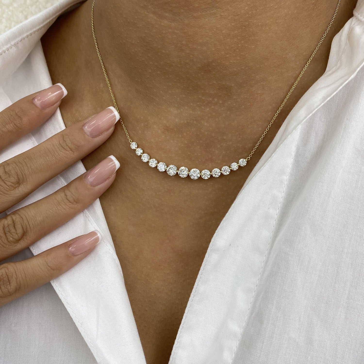 Darlene 3.4 Round Lab-Grown Diamond Chain Necklace