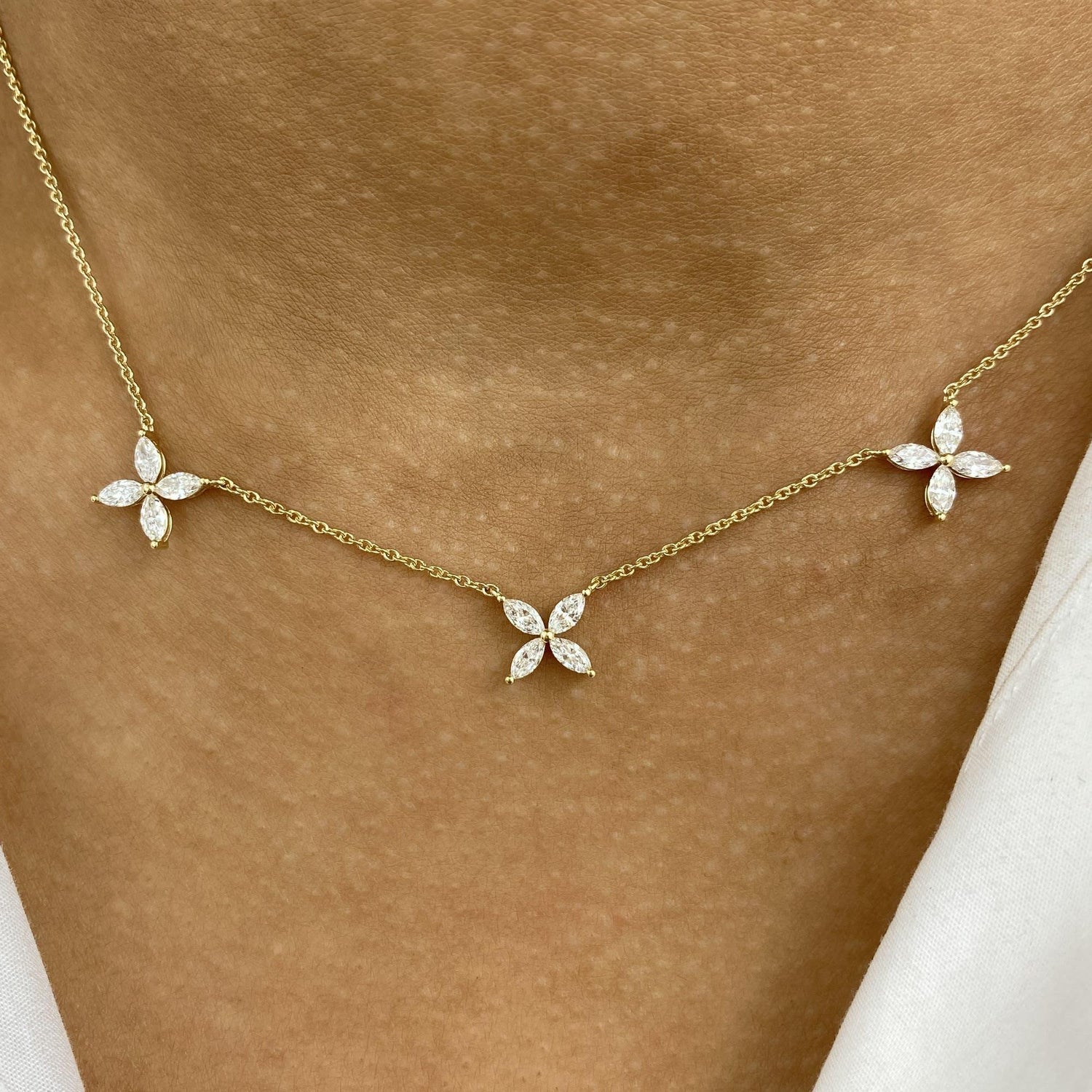 Charlene 0.9 Marquise Lab-Grown Diamond Chain, Station Necklace