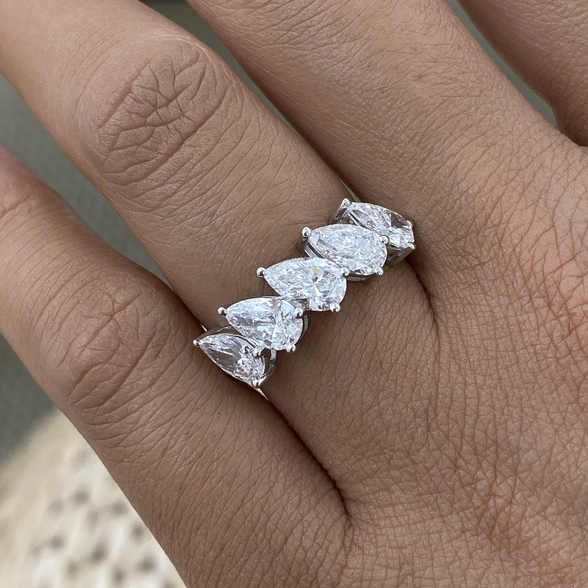 Leighton 2.4 Pear Lab-Grown Diamond Half-Eternity Ring