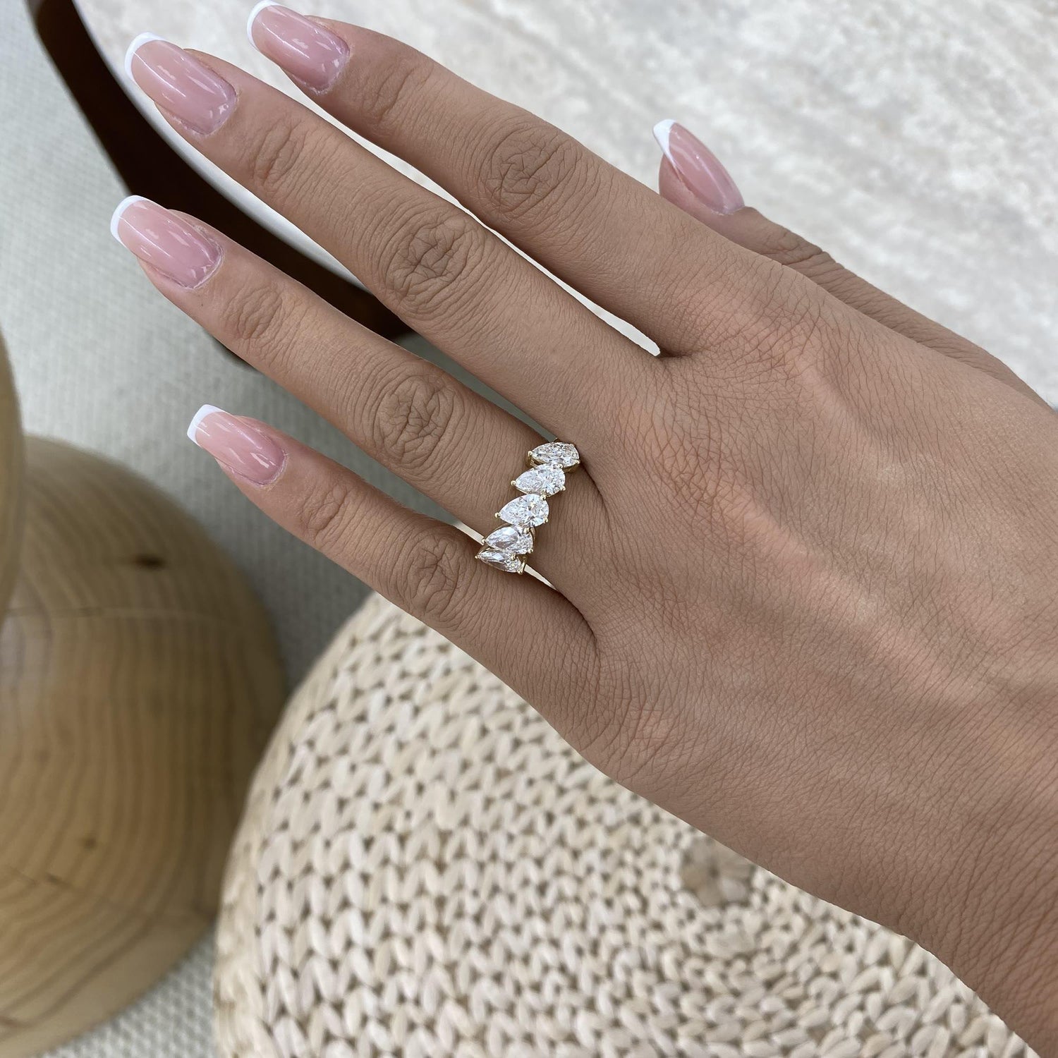 Leighton 2.5 Pear Lab-Grown Diamond Half-Eternity Ring
