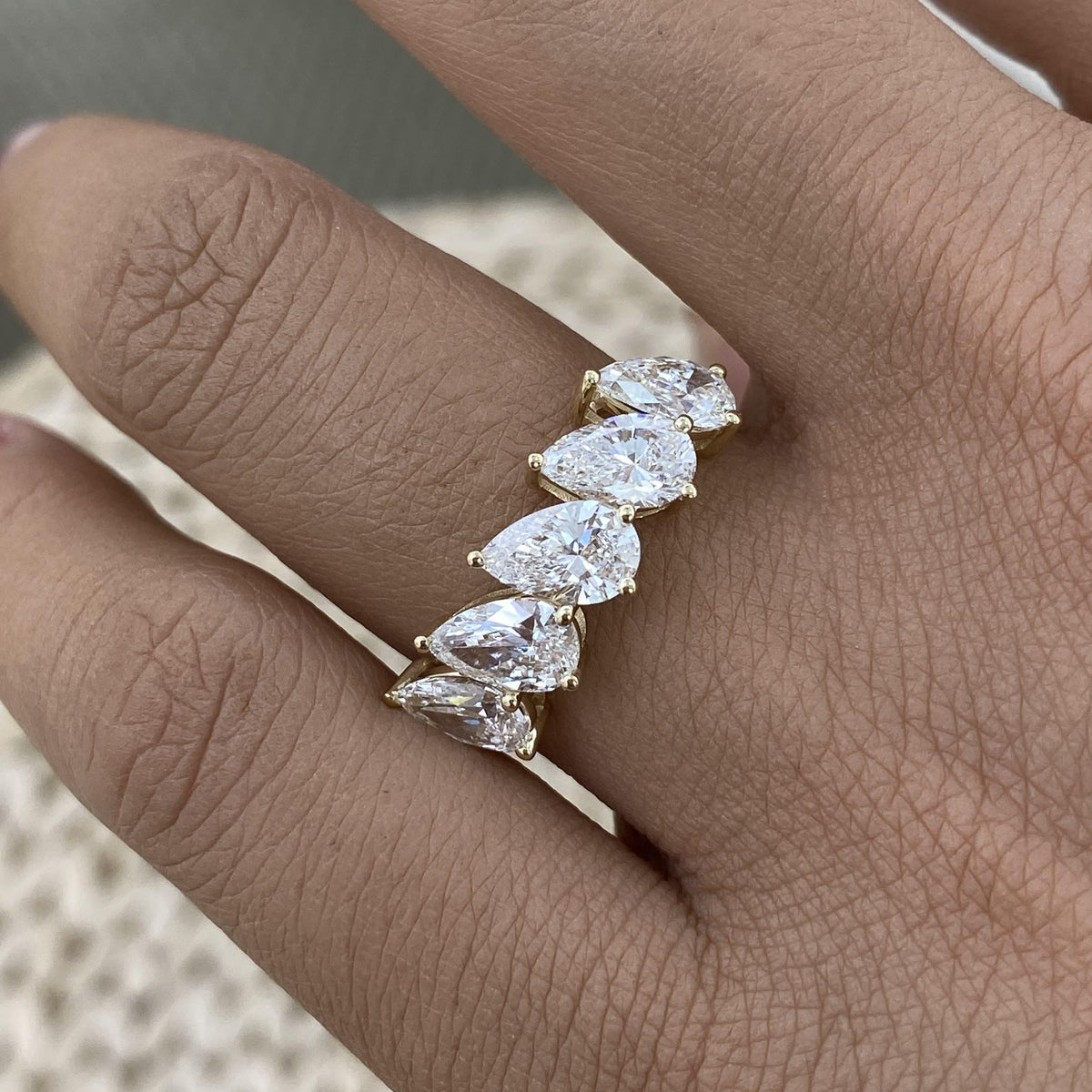 Leighton 2.5 Pear Lab-Grown Diamond Half-Eternity Ring
