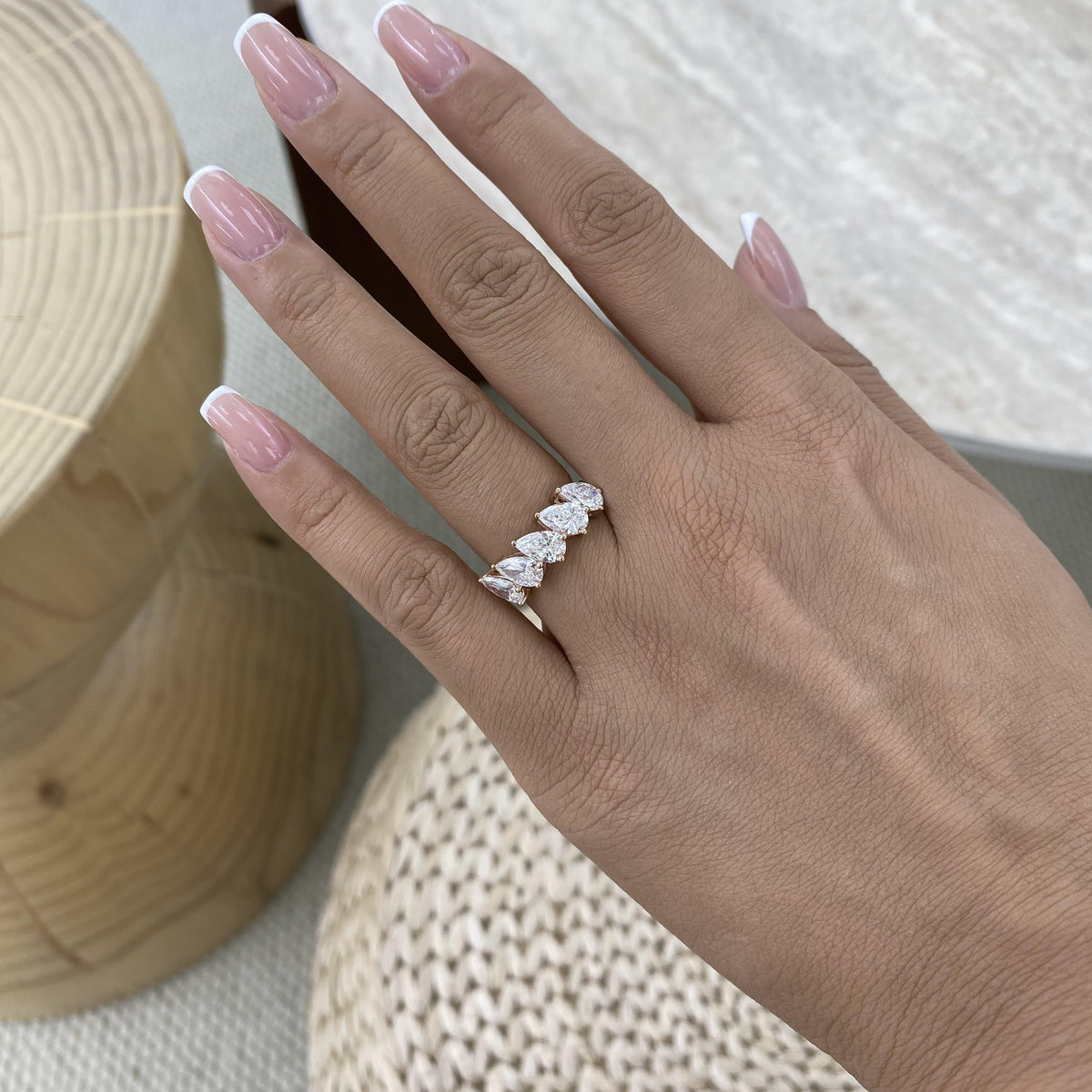 Leighton 2.5 Pear Lab-Grown Diamond Half-Eternity Ring