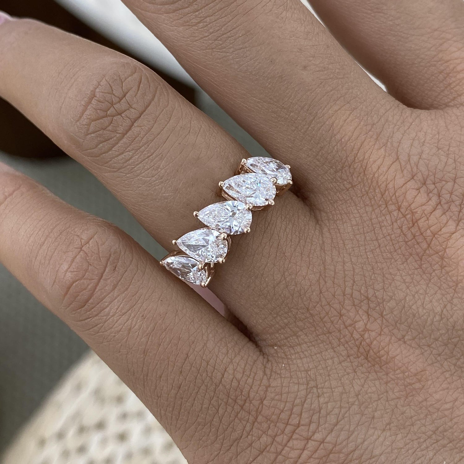 Leighton 2.5 Pear Lab-Grown Diamond Half-Eternity Ring
